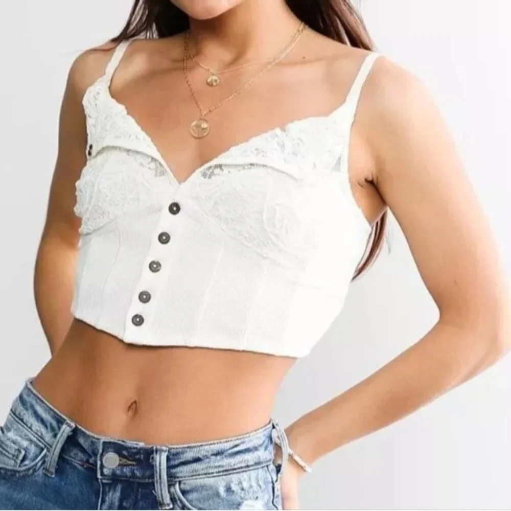 NEW Free People Have My Heart Cropped Tank Top